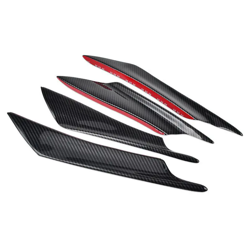 Universal Car Accessories Front Bumper Canards Splitter Diffuser Spoiler (can Fit Honda Civic Fk7 Fk8) Black Carbon Fiber Look