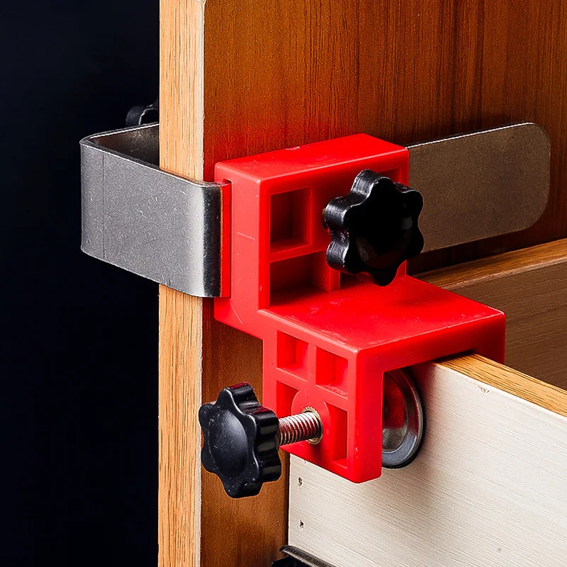 

2Pcs Drawer Front Installation Clamps Stainless Steel Drawer Fixing Clips Fast Jig Cabinet Tool Woodworking Adjustable Height