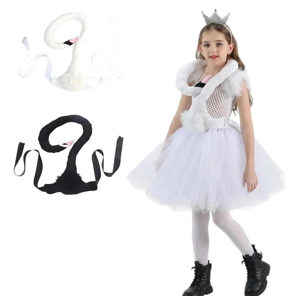 Plush Plush Swan Costume Swan Shaped Detachable Wearable Swan Doll Adjustable Ribbon Straps Soft Padded Structure
