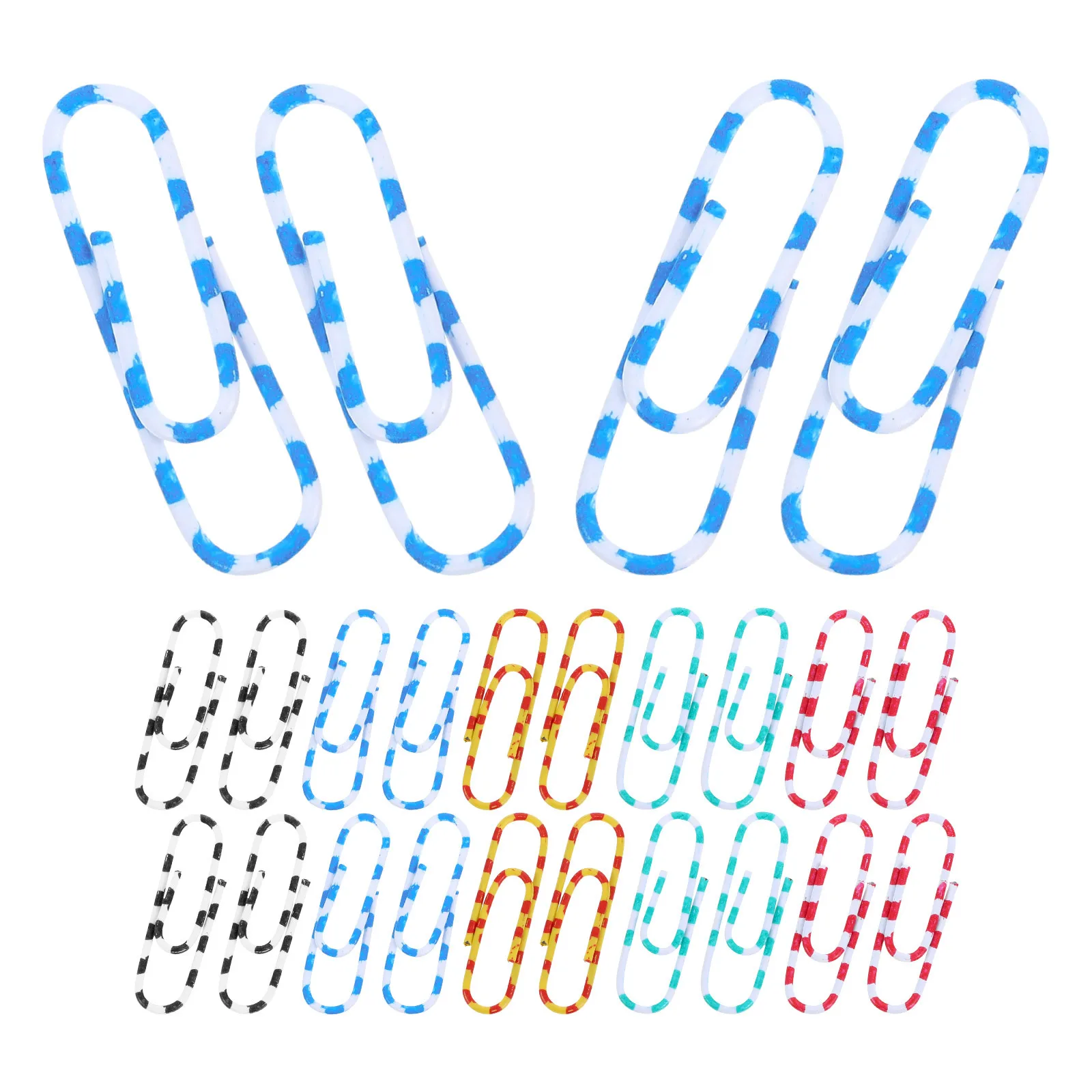 100Pcs Fashion Zebra Pattern Metal Paper Clips Secure Longlasting Document Fasteners for Office School Stationery Organization
