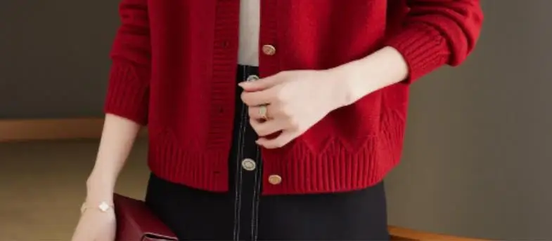 Cárdigan de punto elegante para mujer, suéter, abrigo, ropa de punto de manga larga para mujer, chaqueta de lana para primavera y otoño, Top, ropa femenina