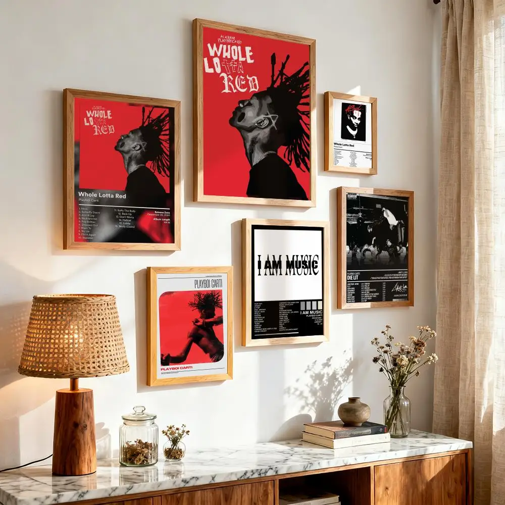 Rapper P-Playboi Carti Music Album Painting Calligraphy Aesthetic Canvas Wall Poster Modern Room Decor Bedroom Cafe Wall Artwork