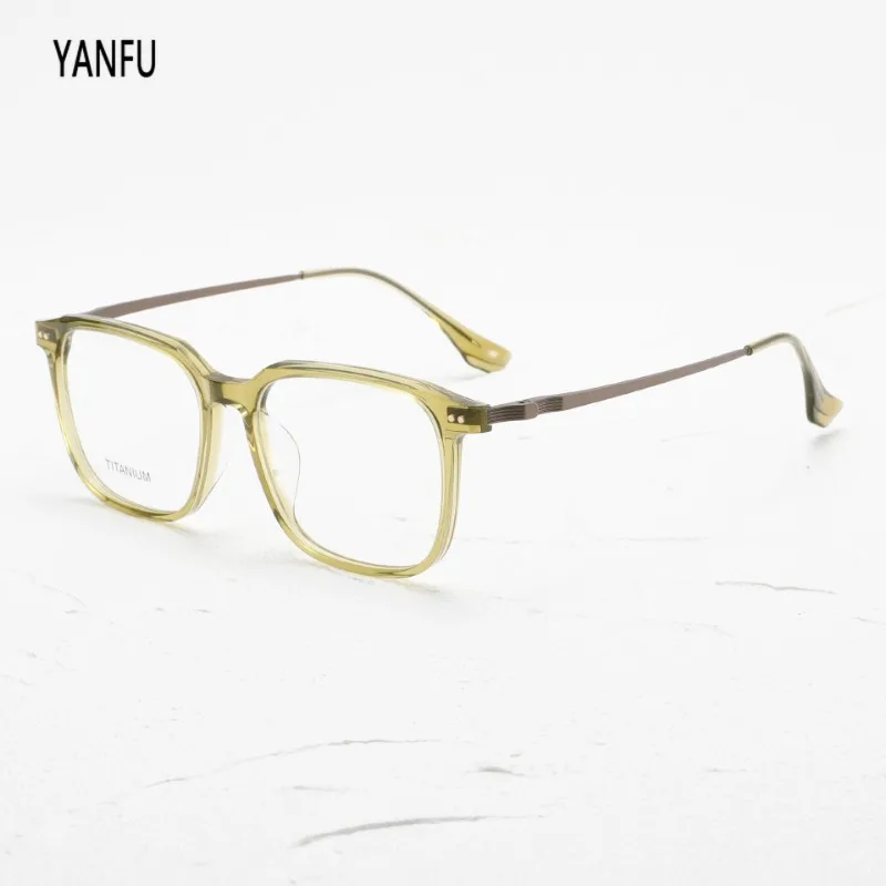 Large Square Frame High Quality Acetate Glasses Frames Retro Business Optical Male Men Reading Eyeglasses Myopia Women Eyewear