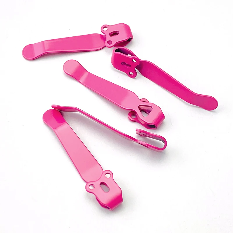Clip trasero de aleación de titanio rosa para cuchillo mariposa 551, accesorios de bricolaje, cuchillo de bolsillo plegable personalizado, herramienta de Clip trasero 710, 1 unidad