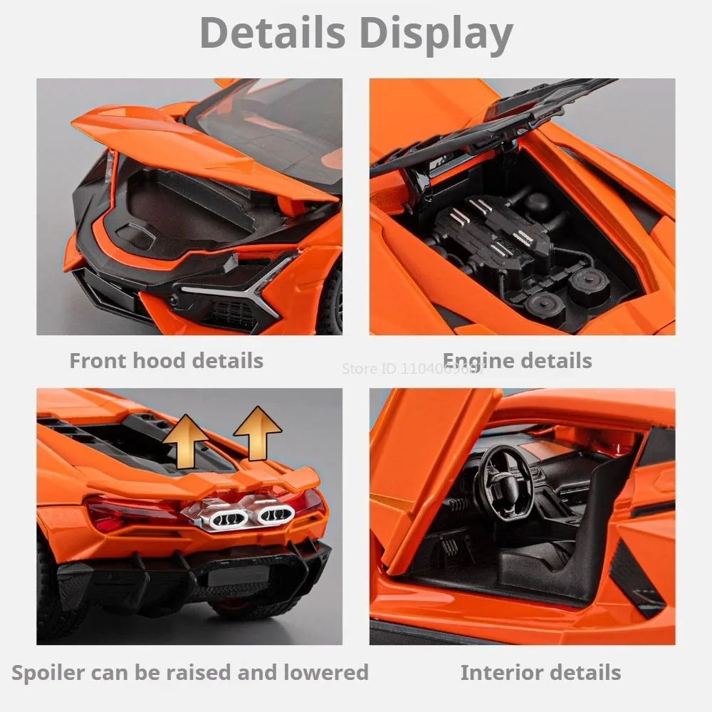1:32 Bilancia Revuelto V12 Supercar Modello Giocattolo In Lega Pressofusa Porte Aperta Tirare Indietro Suono Luce Ornamento Auto Sportive Regali Di Natale