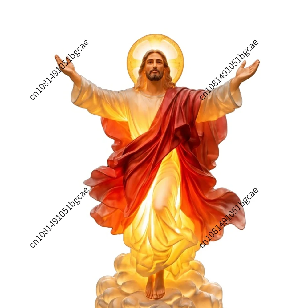 Solar-Powered Jesus Garden Statue with Glowing Night Lamp & Versatile Lighted Jesus Figurine for Garden Patio Lawn Decoration view 5