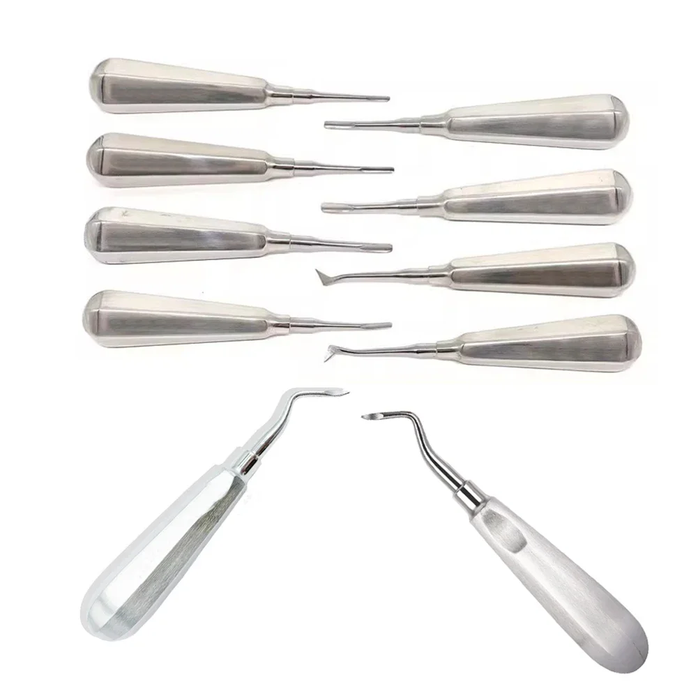 

Dental Elevator Kit Straight Curved Stump Apex Tooth Extraction Root Pick Forcep Dentist Crown Remover Spreader Stainless Steel