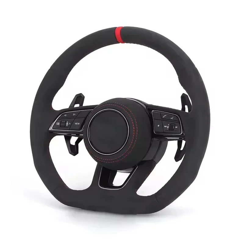 High Quality Full Alcantara Leather Steering Wheel Fits For Audi RS A4 A5 A6 C7 B8 R8