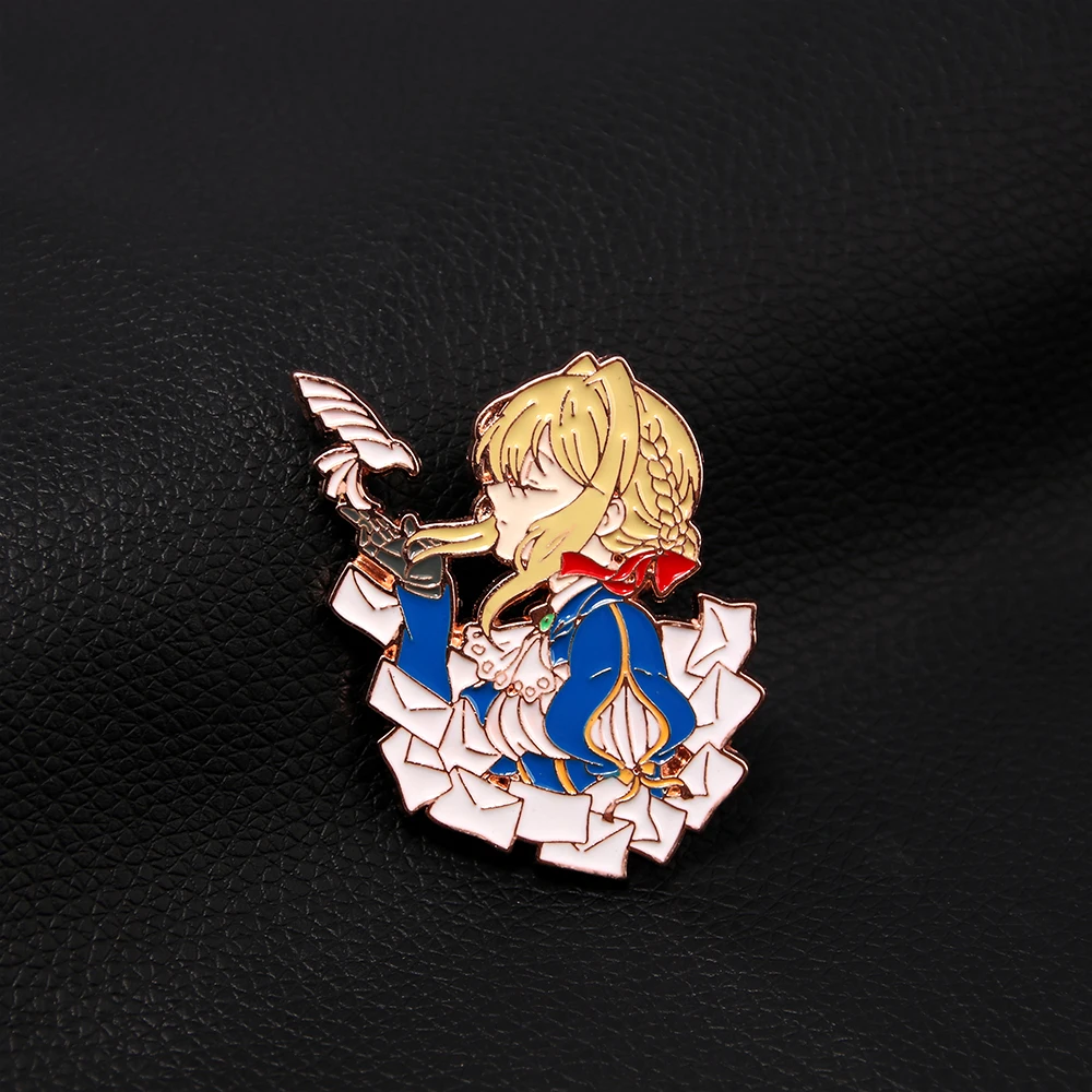 Anime Violet Evergarden Enamel Pin Figure Metal Badge Brooch Clothes Backpack Lapel Hat Accessories for Women Jewelry