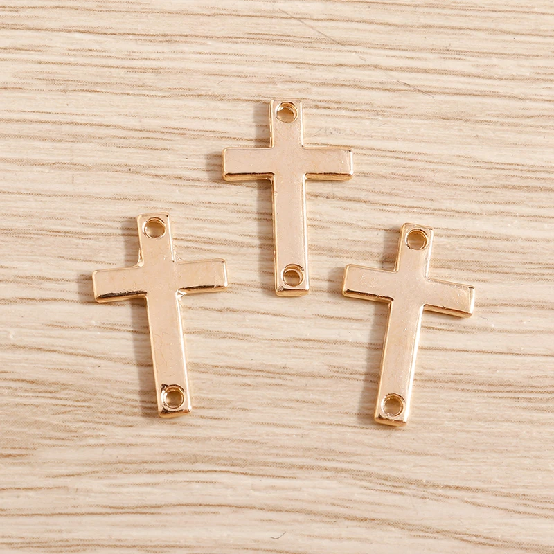 Tusember 40 Stück Legierung Metall Doppelloch Kreuz-Anhänger für Schmuckherstellung Handgemachtes DIY Zubehör für Halsketten und Ohrringe – Detail 3
