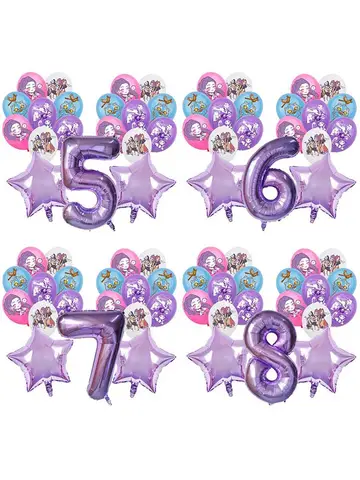 19pcs Kpop Demon Hunters Birthday Balloon Decoration Set Music Girl Number Aluminum Ballons Kids Party Supplies Gift Favor Decor