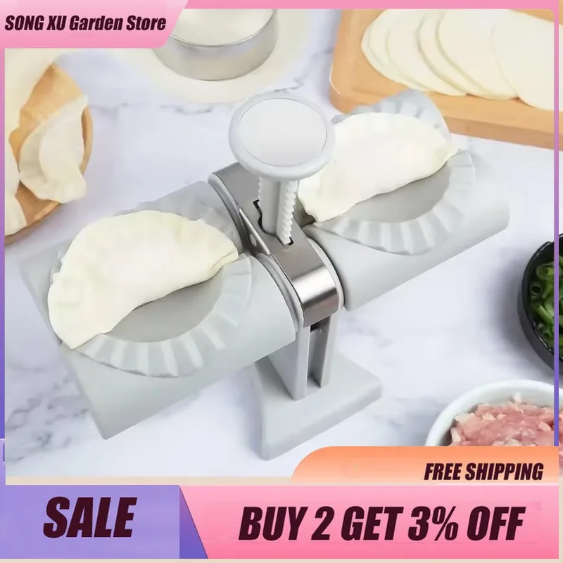 Manual Dumpling Maker Machine Double Head Empanada Wonton Maker Press Dumpling Skin Ravioli Mould Food Machine Kitchen Tools