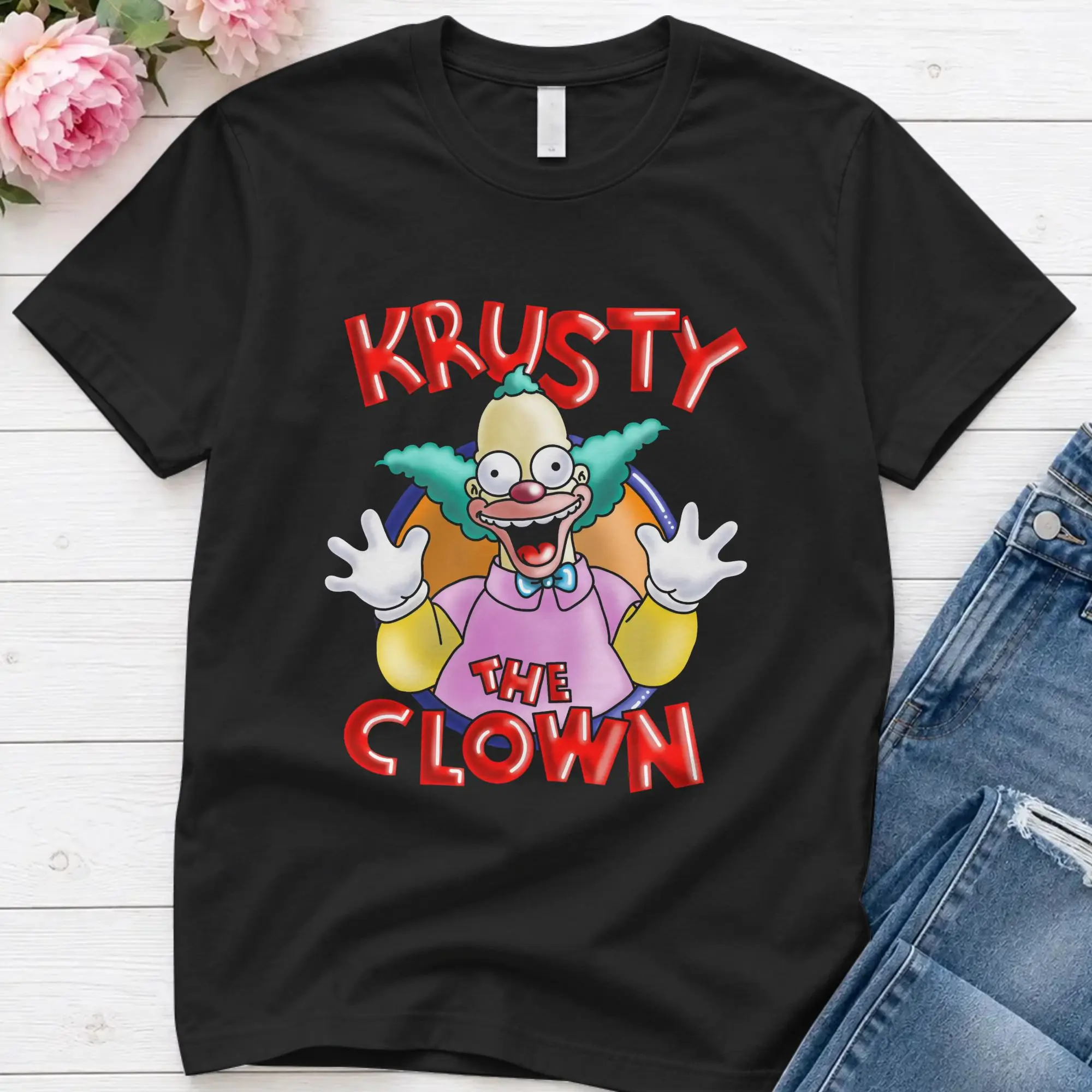 Men's Simpsons   T Shirt Simpsons 100% Cotton Clothing Casual Short Sleeve Crewneck Tee Shirt Gift Idea T-Shirts