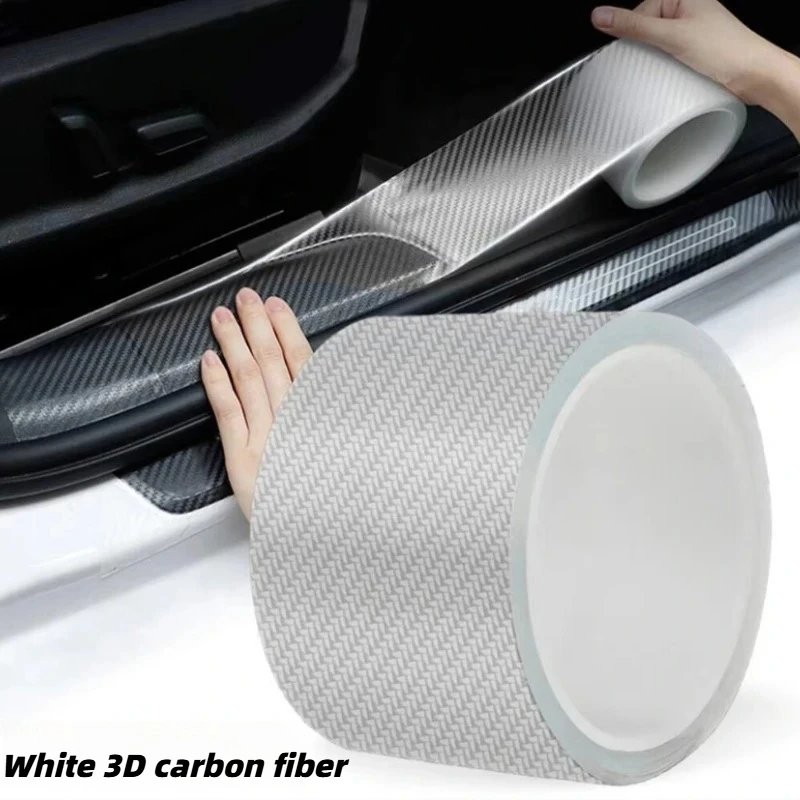 Transparent Carbon Fiber Car Threshold Portector Moulding Strip Trim Bumper Strip Door Sill Film Anti Scratch Guards Car Sticker