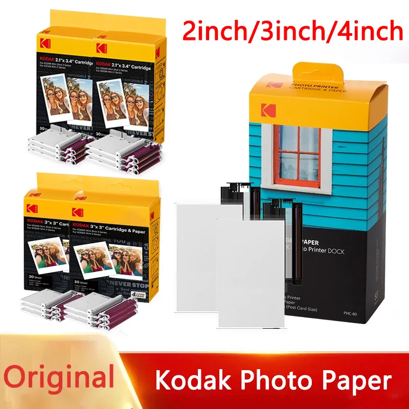 

В наличии: фотобумага Kodak 2026, 60-240 листов, 2/3/4 дюйма, для принтеров C210R/C300R/PD460, Minishot, мобильных принтеров для телефонов