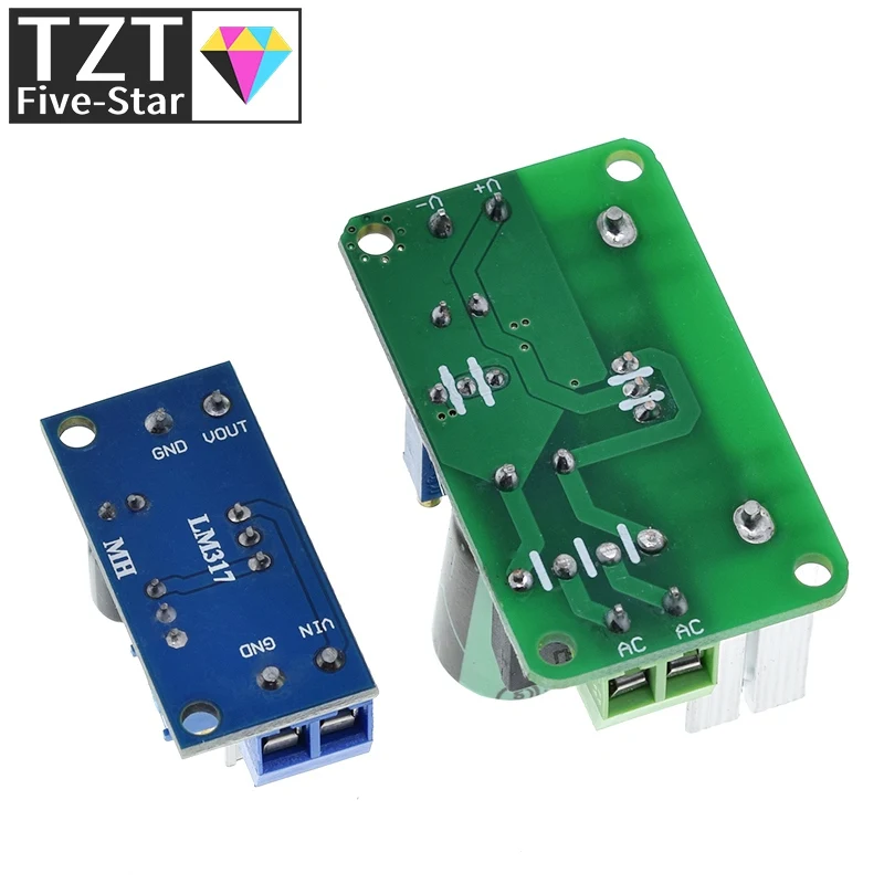 LM317T DC-DC Adjustable Converter Buck Step Down Circuit Board Module Linear Regulator Power Supply with rectifier filter