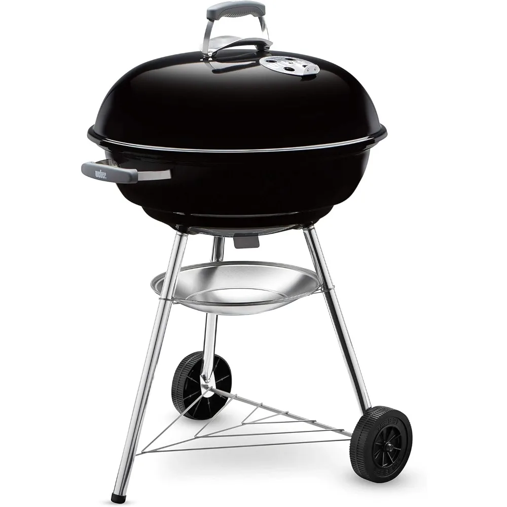 Tetera compacta Weber Barbacoa de carbón, superficie de la parrilla de Ø 57 cm, barbacoa con tapa y cuba esmaltadas en porcelana,