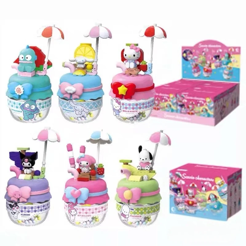 Caja Sorpresa de Anime Sanrio: Hello Kitty, Mymelody, Kuromi, Cinnamoroll, Pumpkin Jam, Bloques de Construcción Coleccionables, Adornos, Regalos para Niñas