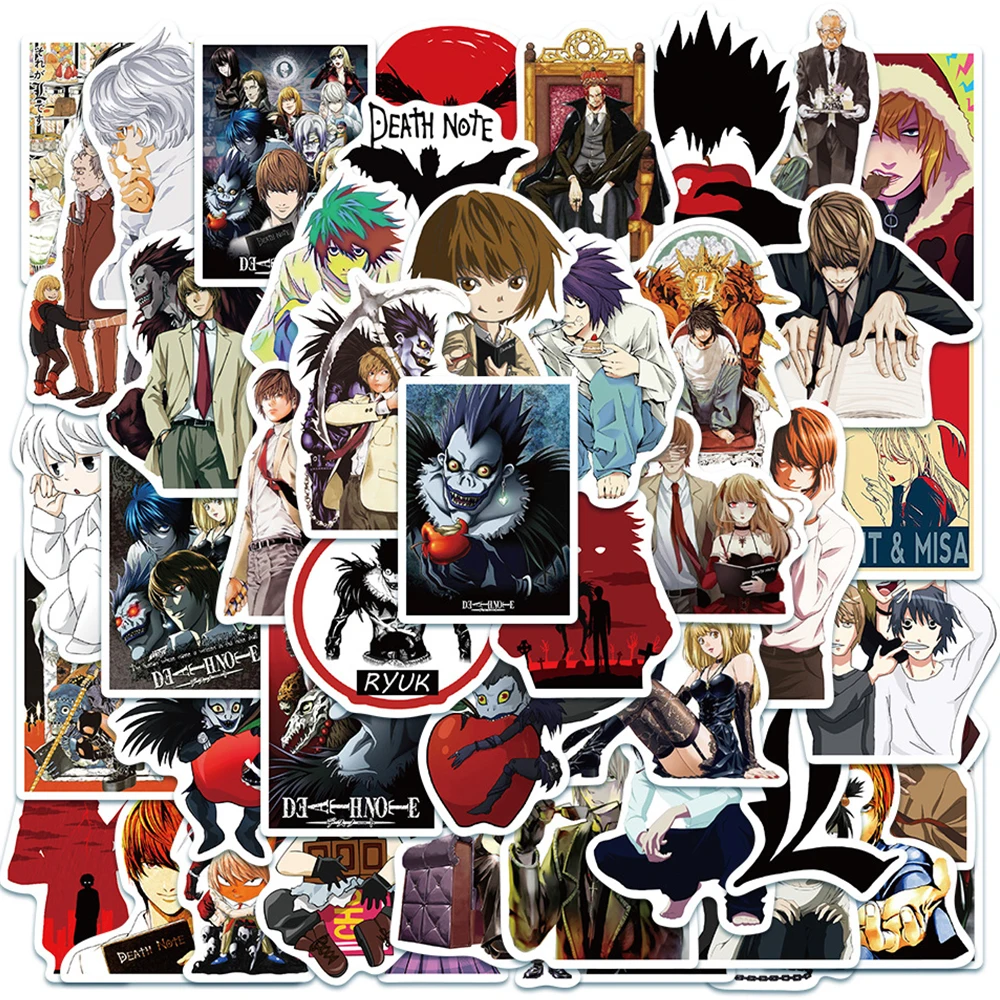 

10/30/50pcs Cool Kira Death Notes Anime Stickers Ryuk Graffiti Sticker Waterproof Skateboard Bike Suitcase Light Yagami Decal