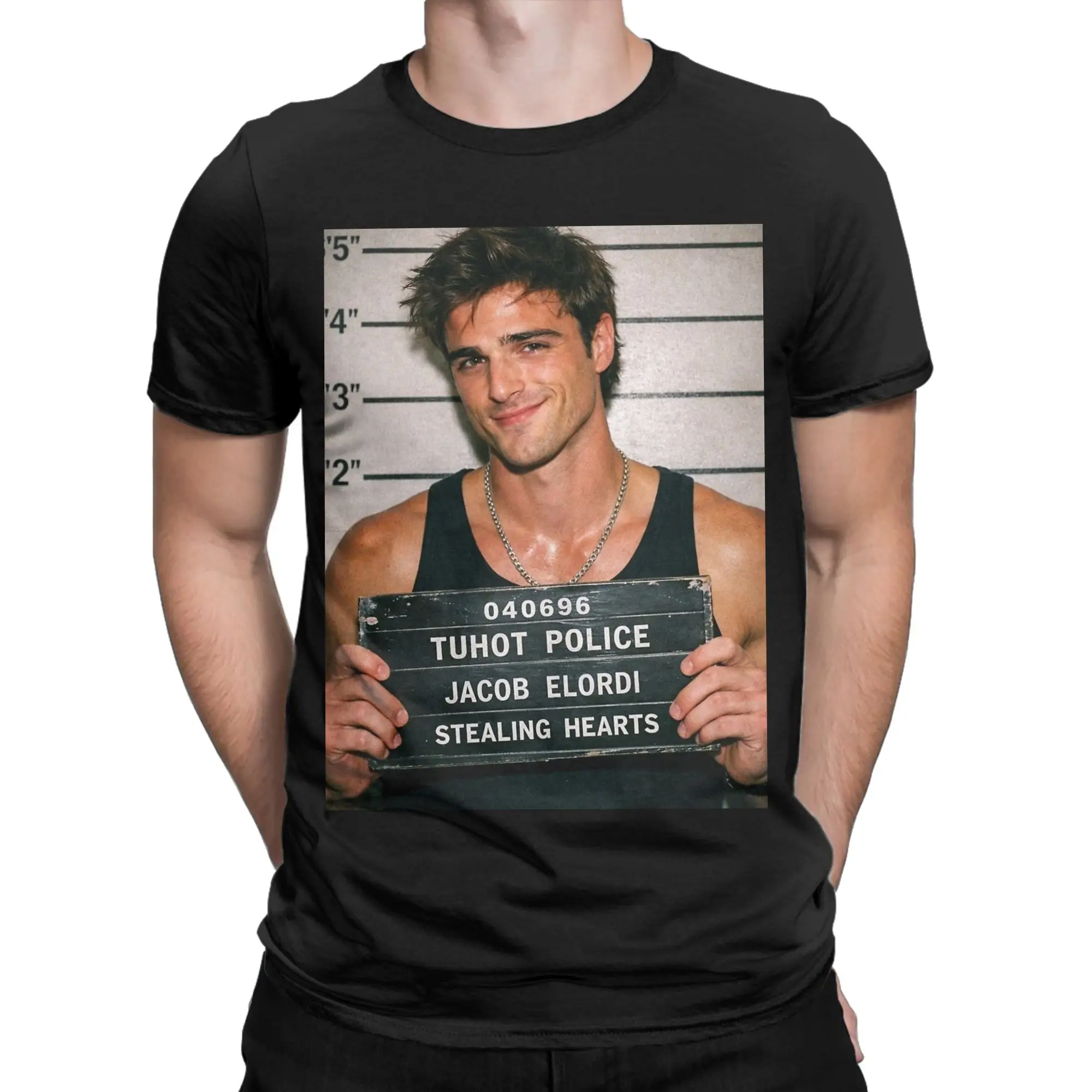 Jacob Elordi is Stealing Hearts T Shirt Men Pure Cotton Crazy T-Shirt Round Neck  Tees Short Sleeve Tops Plus Size