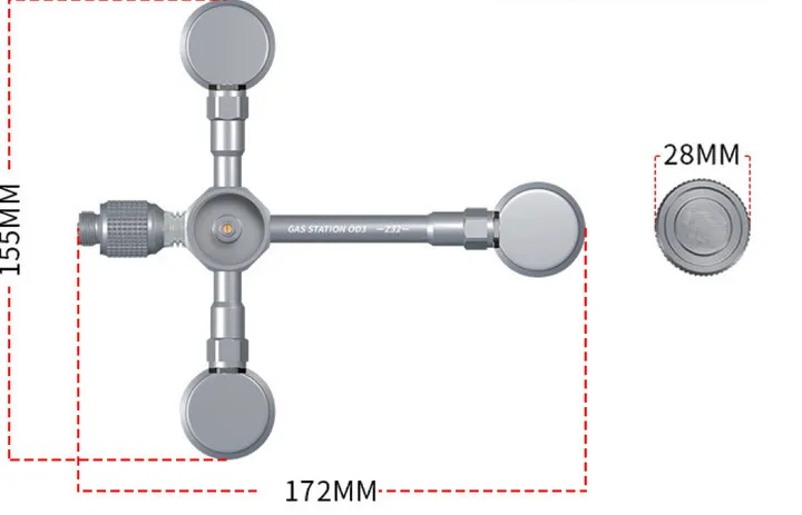 Aluminum Alloy Outdoor Camping Switch Tool 3 To 2 Gas Canister Station OD3 Connector Transfer Stove Adapter