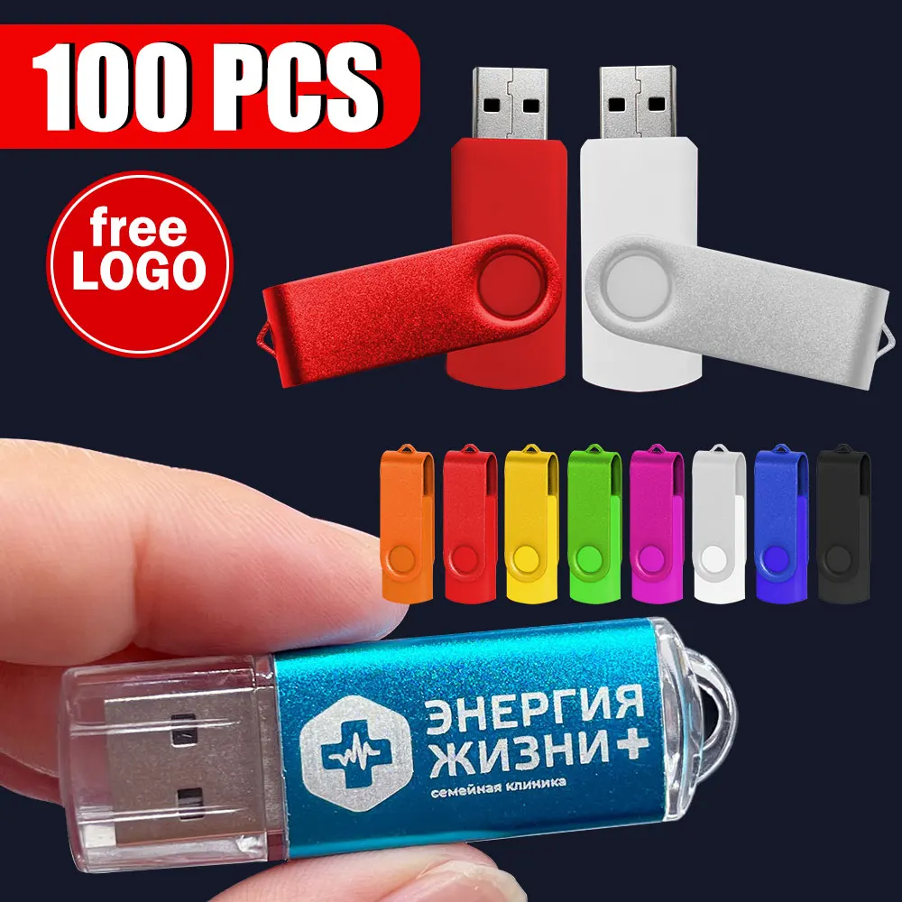 

Custom LOGO 100PCS USB Flash Drive Pen Drive High Speed Usb Stick 2.0 4GB 8GB 16GB 32GB 64GB Memoria USB Stick Memory Pendrive