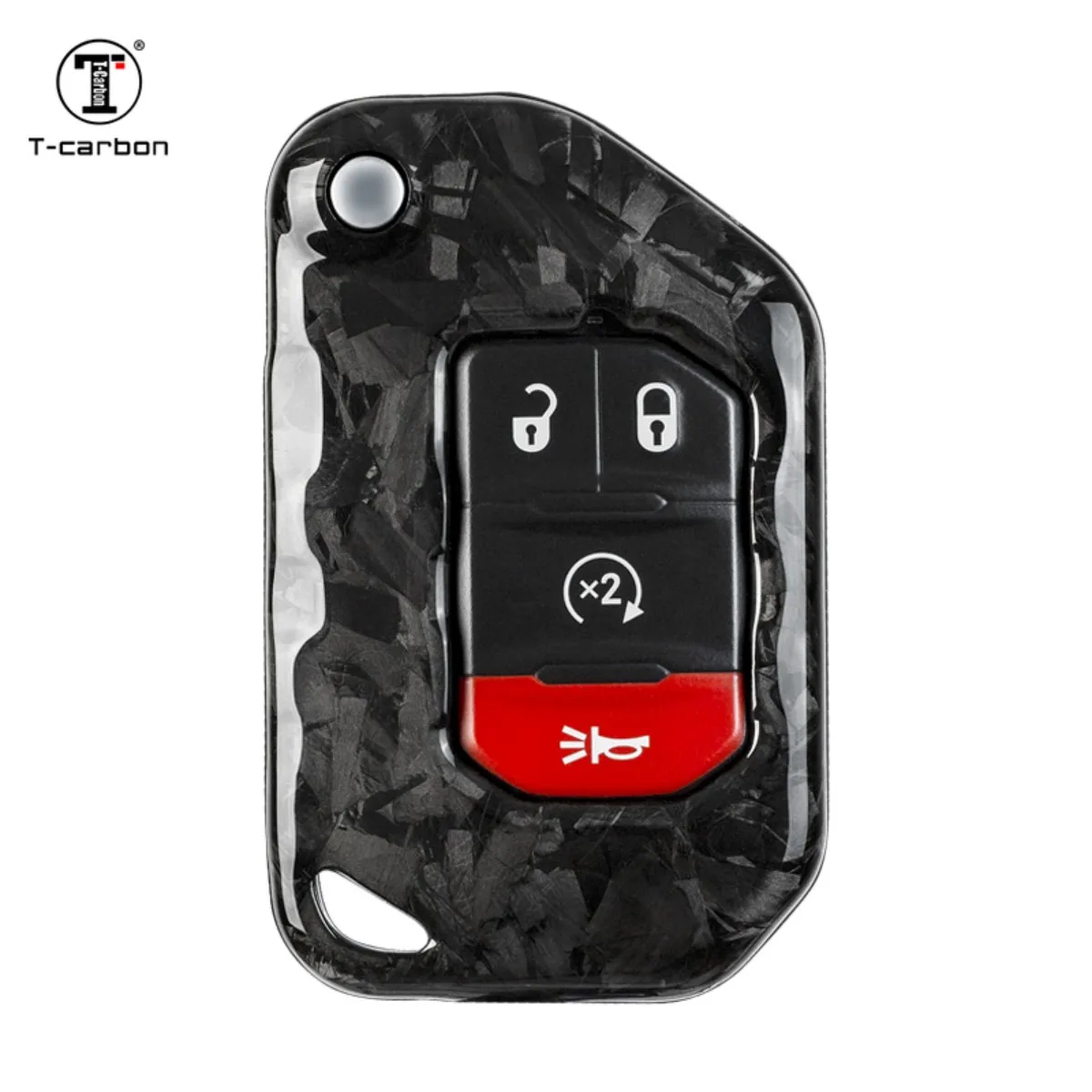 T-carbon New Car Key Cover adatta per Jeep Wrangler JT Gladiator 2018-2021 Remote Protect Shell custodia per chiavi in fibra di carbonio