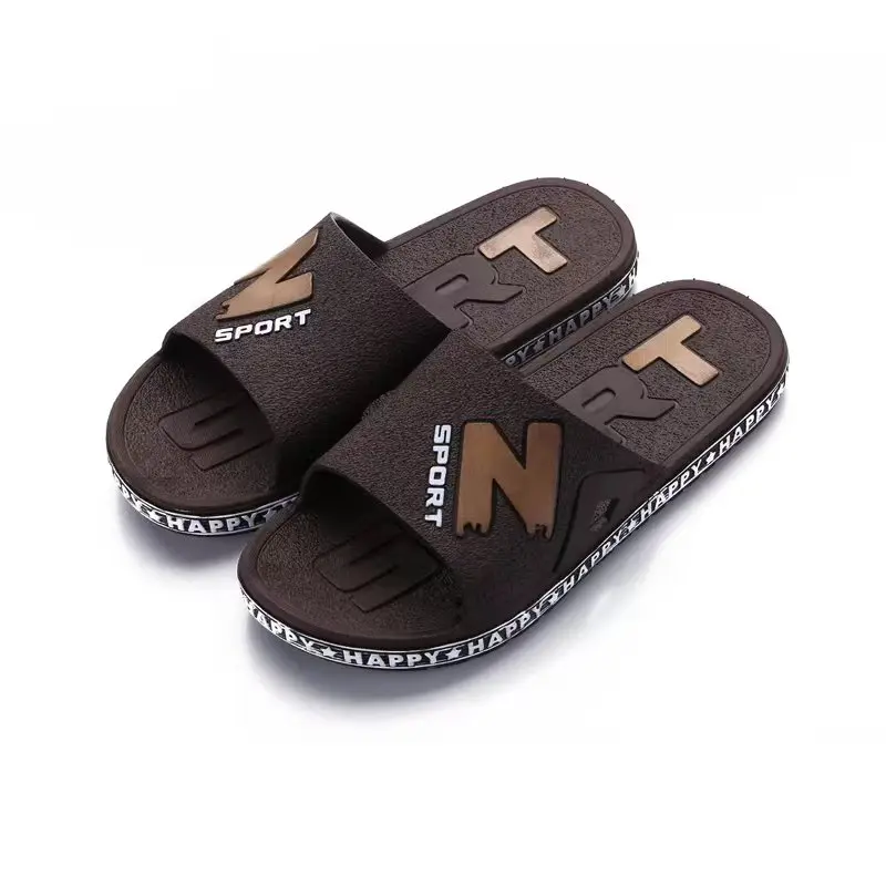 2024 New Man's Summer High Quality One Word Slippers Soft Sole Non Slip Anti Odor Home Slippers Bathroom Slippers