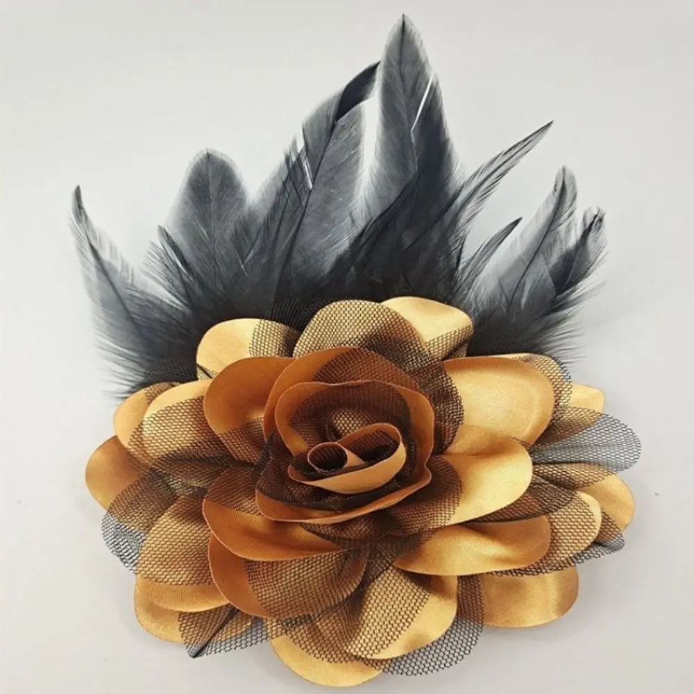 Тканевые аксессуары ручной работы, большая брошь с цветком, костюм, свитер, пальто, ювелирные изделия, значок, аксессуары, брошь на булавке, декор для свадебной вечеринки