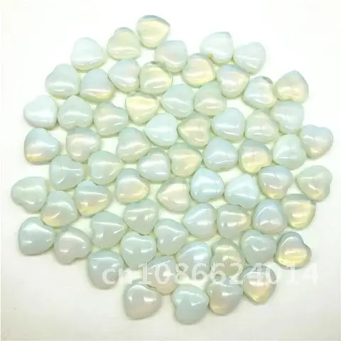 

Lovely Heart Shaped Opal Crystal Gemstone Healing Chakra Polished Decorative Stones and Minerals 1/2pcs