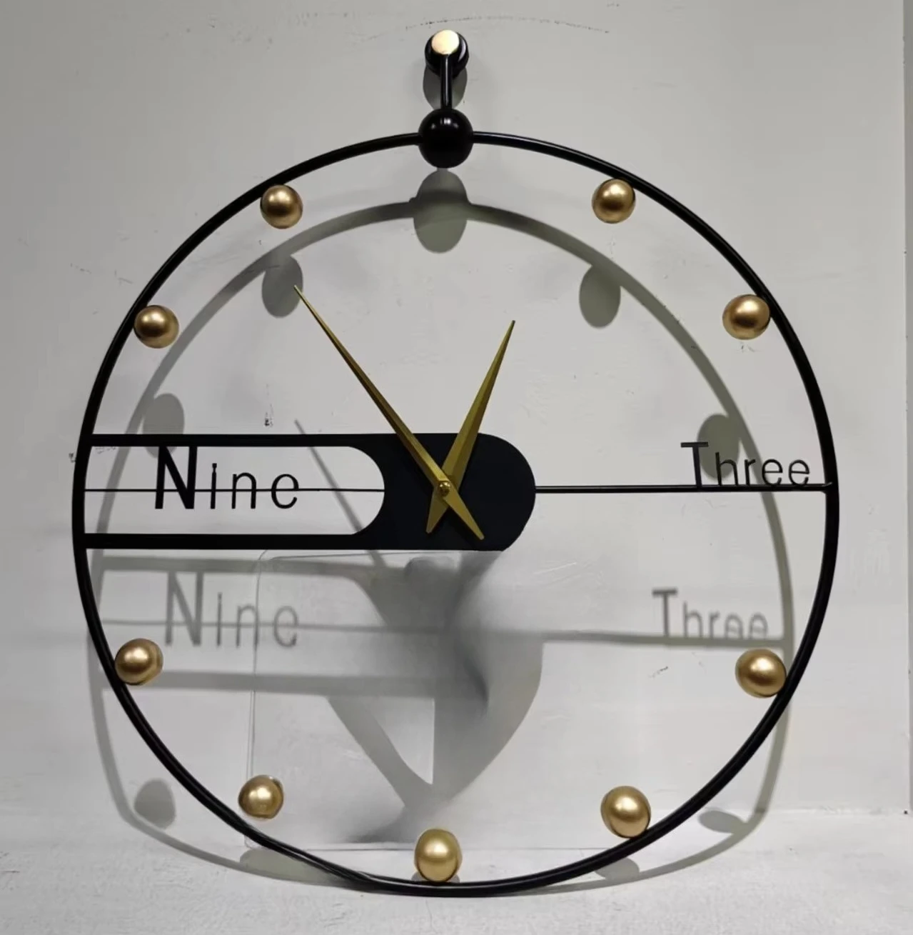 

&c 58*50cm Metal Minimalist Wall Decoration Clock Creative Wall Clock Modern Living Room Wall Hanging Clock for Home Decor