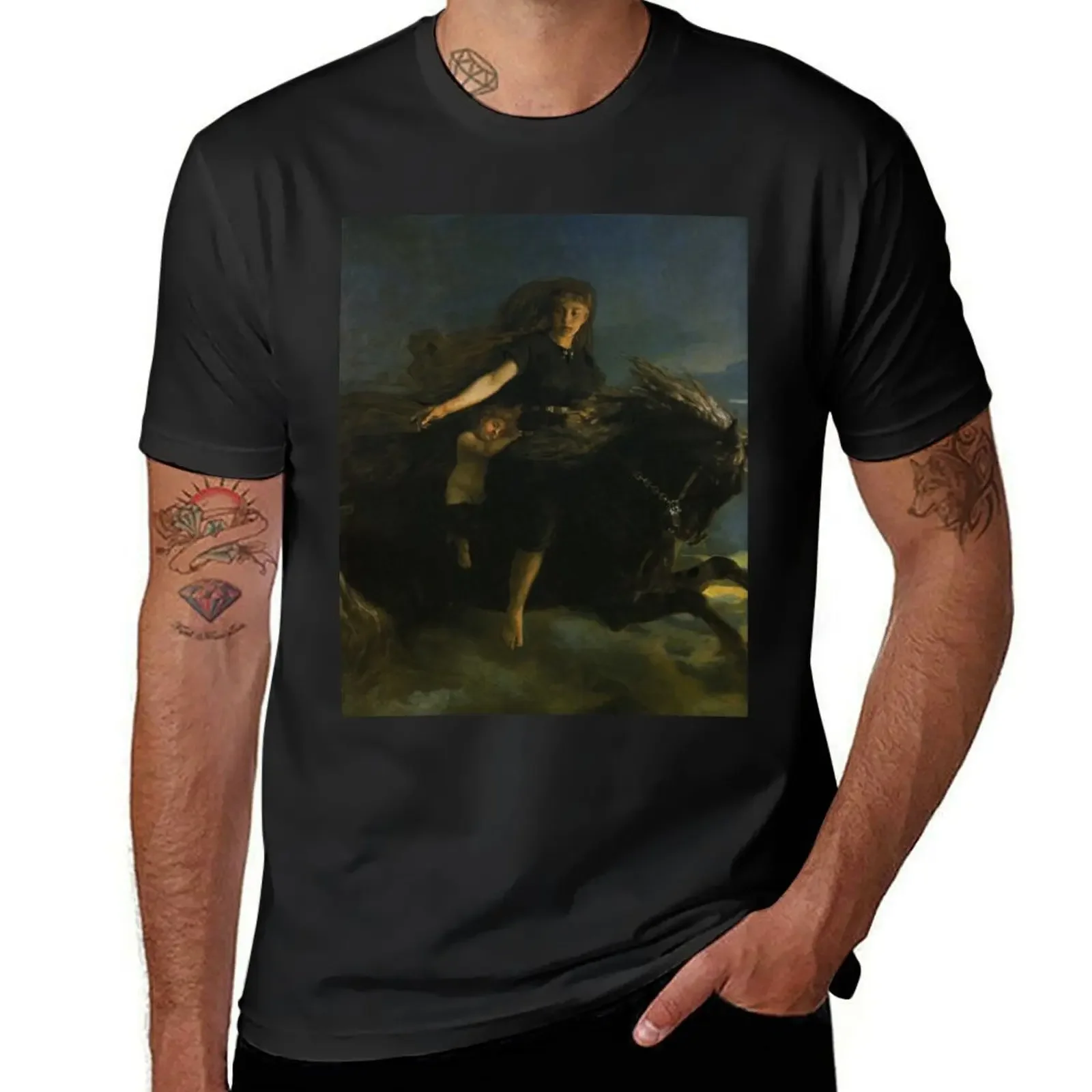 Natten, by Peter Nicolai Arbo T-Shirt vintage t shirts oversized t shirt man t shirt Blouse luxury clothes men