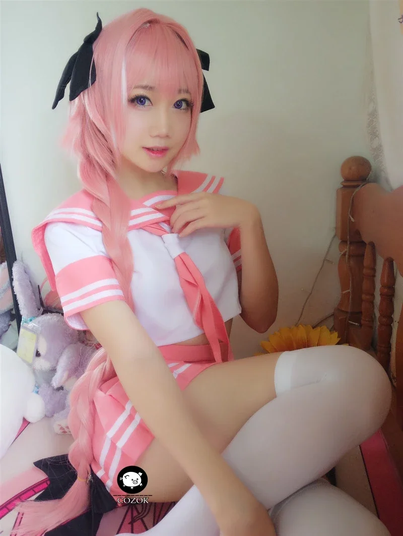 Anime Schicksal Apokryphen Cosplay Kostüm Astolfo Uniform Cosplay Fgo Schule rosa Uniform für Mädchen Schicksal Grand Order Kostüm Frauen