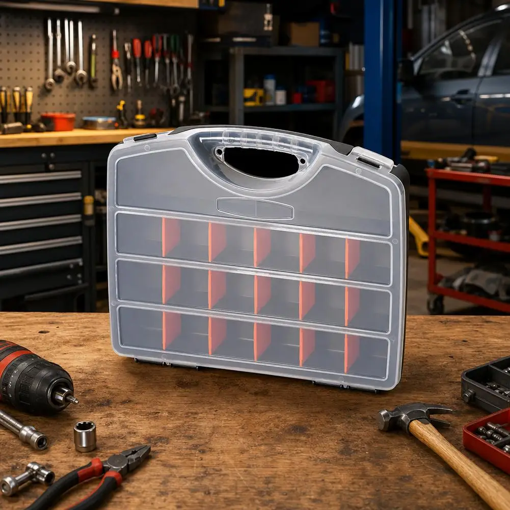Multi-Compartment Storage Box Plastic Hardware Tools Organizer Box For Screws & Small Parts Multifunctional Jewelry Storage Case