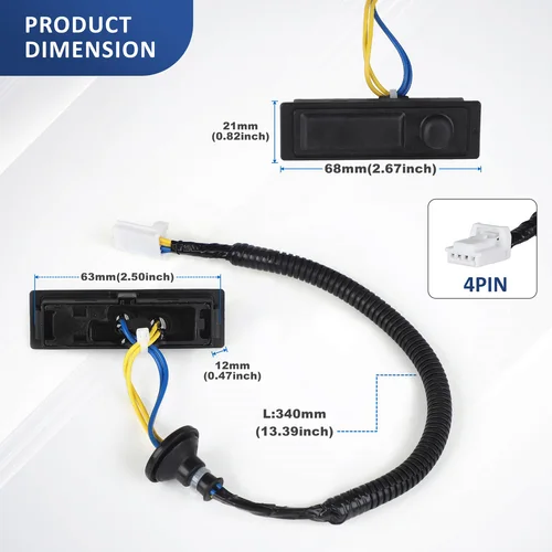 Imagen 2 del producto 253801 AA0A para Nissan Pathfinder 13-19 interruptor de liberación de maletero 25380-1AA0A negro ABS puerta trasera de coche abridor de interruptor de puerta trasera