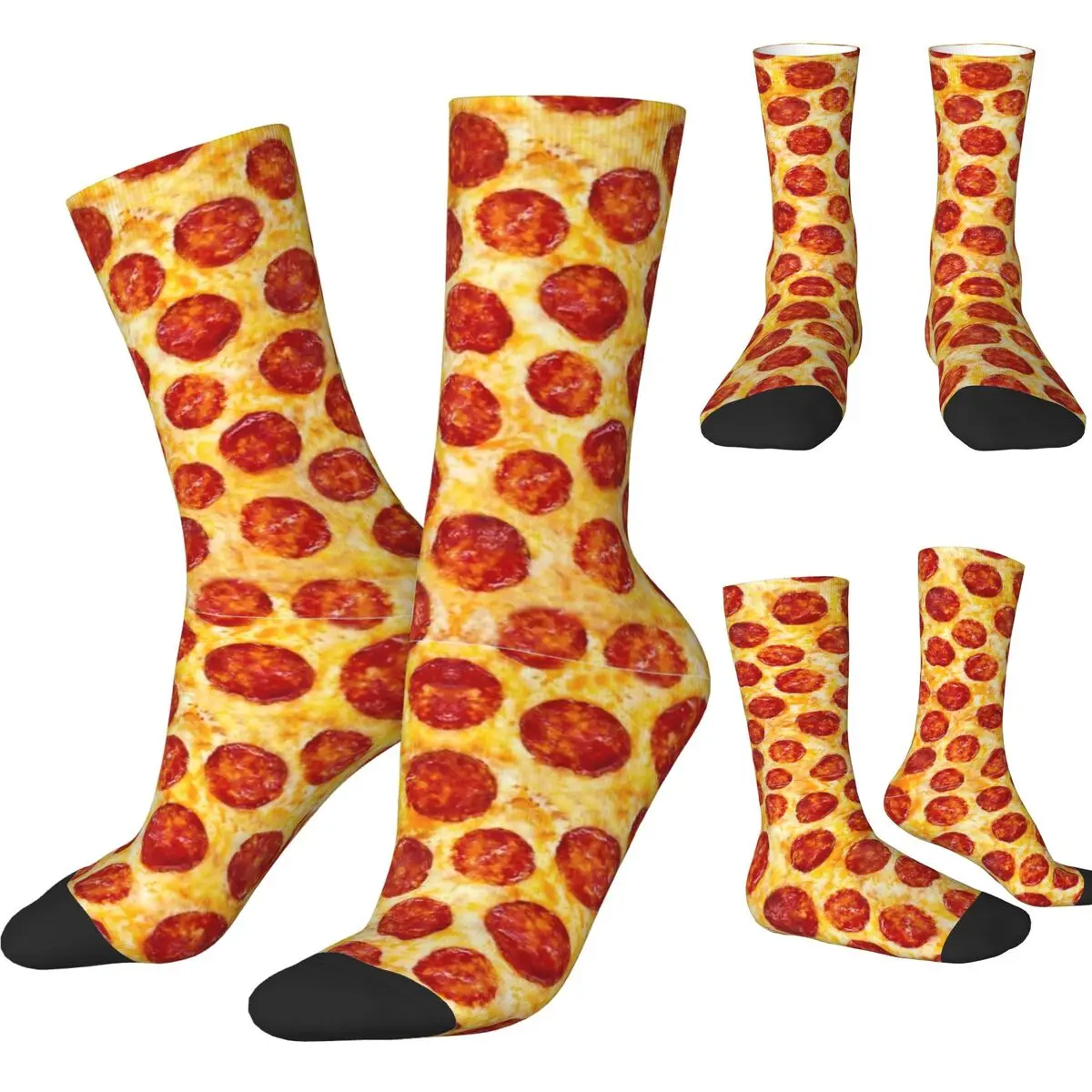 Pepperoni Pizza Hot Food Socks Men Women Polyester Fashion Socks Harajuku Spring Summer Autumn Winter Socks Gifts