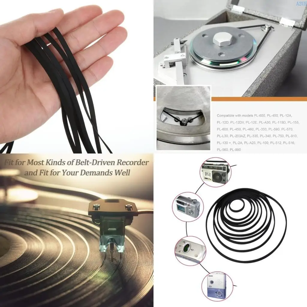 A2ue Rubber Drive Braps записывает ремни игрока для ремонта фонографа. Фонографские ремни