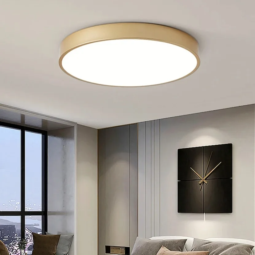 Plafonnier LED circulaire au design minimaliste moderne, luminaire décoratif d'intérieur, idéal pour un salon, une salle à manger, une chambre à coucher ou un bureau