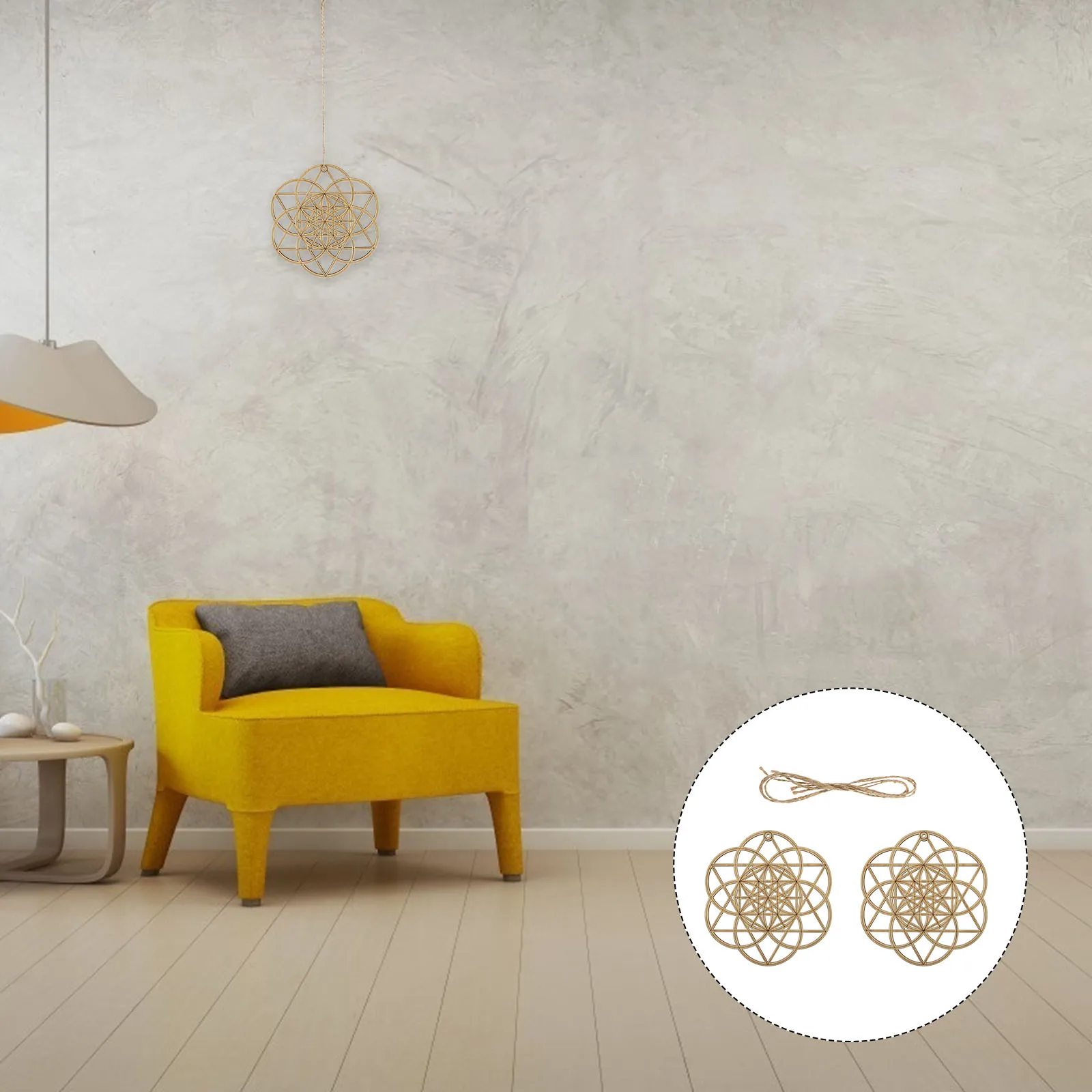 

2Pcs Wall Adornment Wooden Craft Perfect Workmanship Festival Gift Idea Decorative Wooden Pendant Pendant