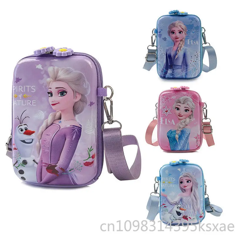 Tas Samping Disney Frozen untuk Anak Perempuan Tas Bahu Kawaii Dompet Anak Tahan Air PVC Tas Putri Ukuran Mini Portabel Ringan