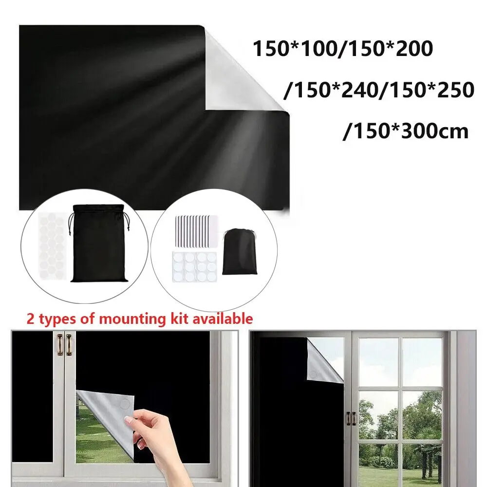 Portable Travel Blackout Curtain Blind Window Multiple Sizes Thermal Insulated Kitchen Curtains Stick Temporary Curtain