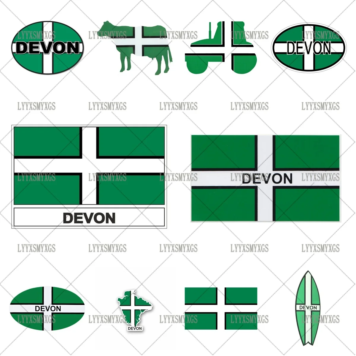 

Self-Adhesive Custom Devon Flag Car Stickers Waterproof Sunscreen Vinyl Decal PVC wholesale Car Accessories