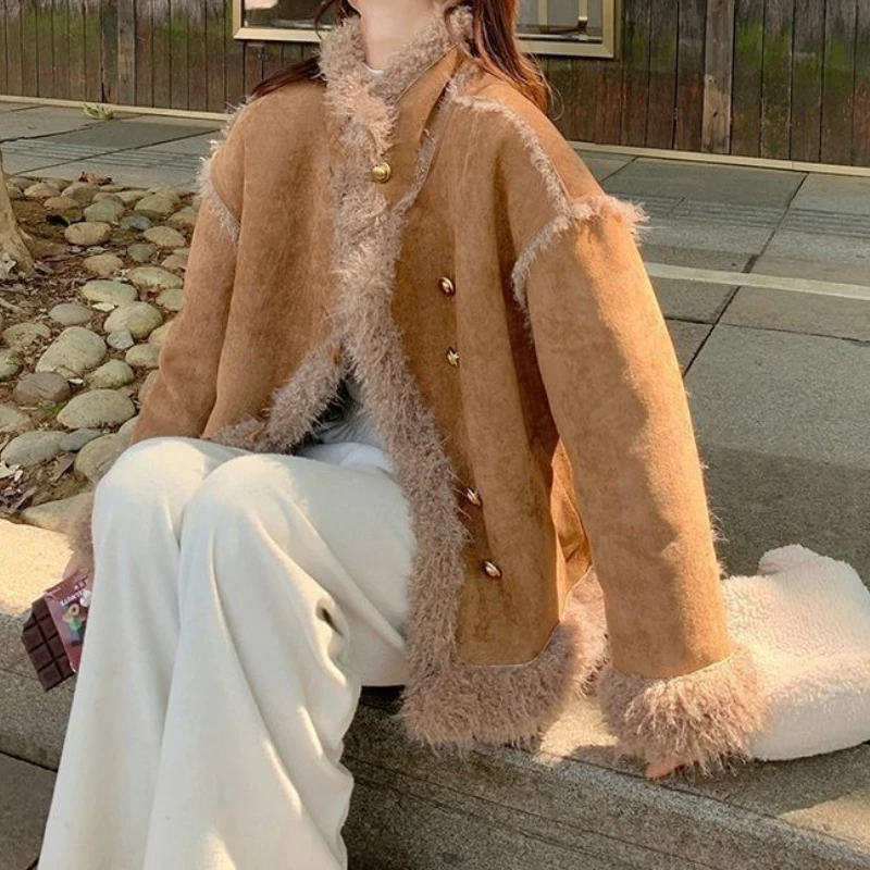 

Lamb Wool Coat Women's 2025 Autumn and Winter New Loose Thickened Thermal Fleece Locomotive Coat