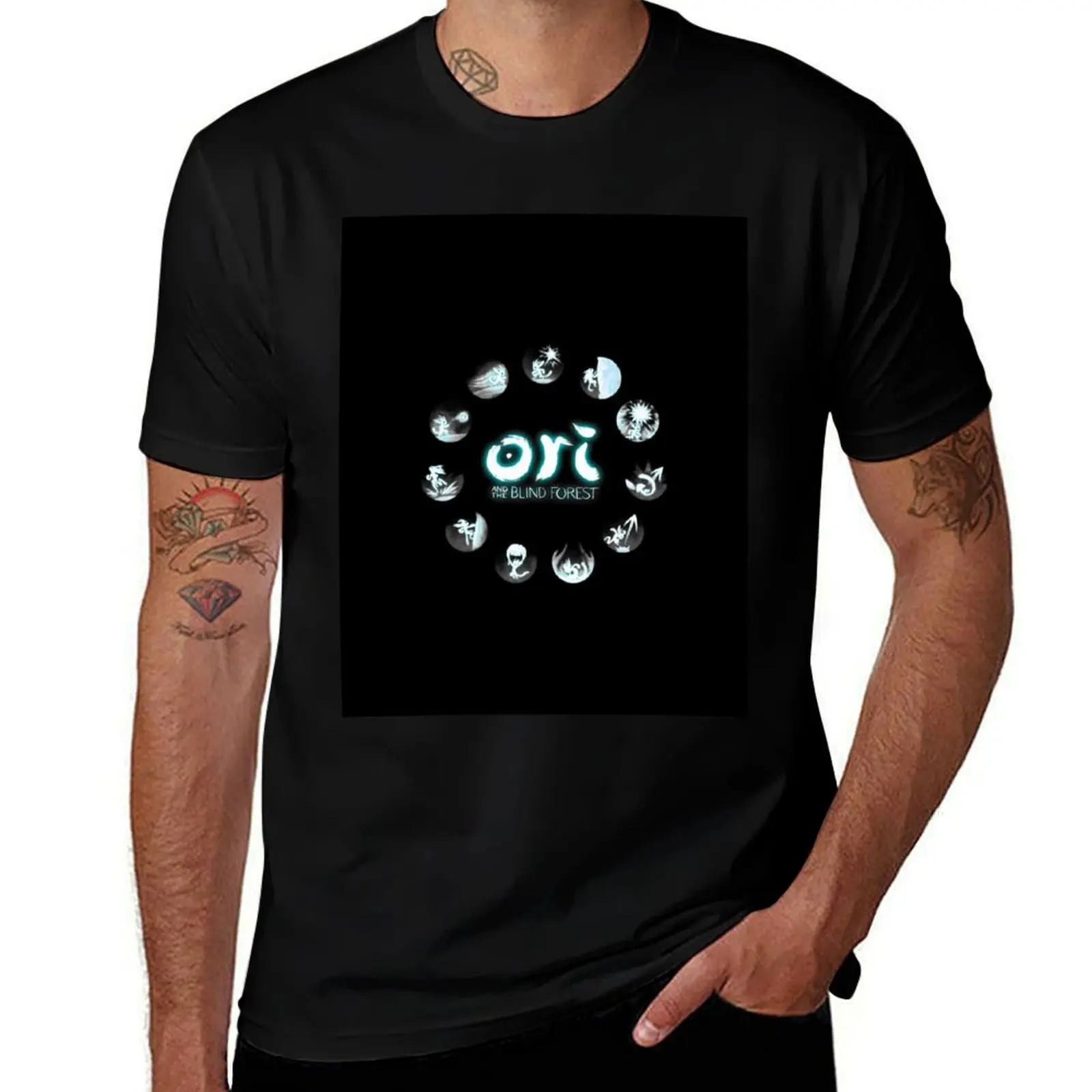 

snow Ori and the Blind Forest platform-adventure play game T-Shirt man t shirts graphic man t shirt luxury