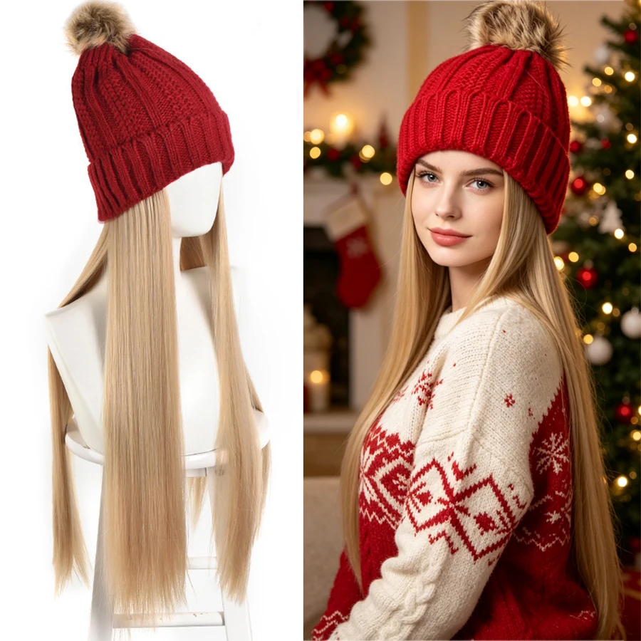 Knitted Hat Wig 35
