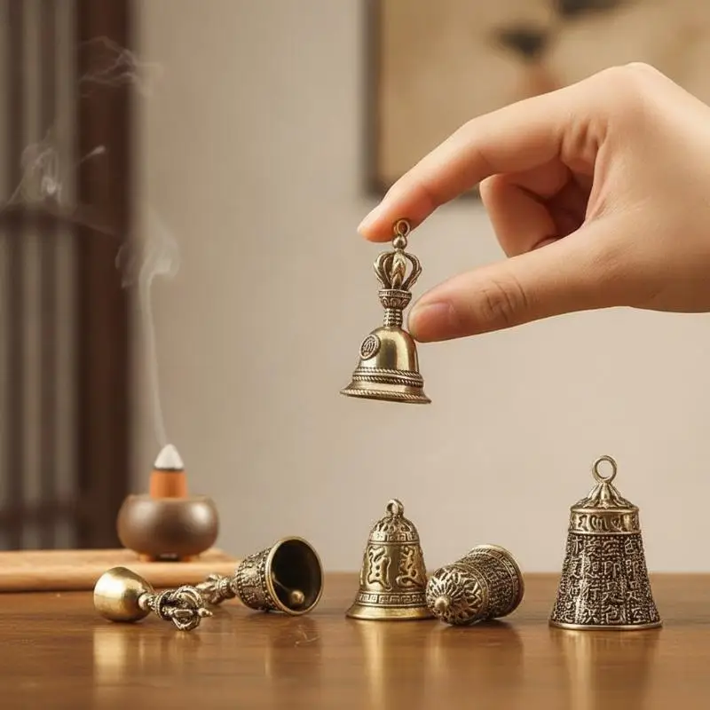 Christmas Bronze Bell Creative Gift Home Decoration Accessories Brass Handicraft Die-casting Drop Bell Key Button Wind Bell