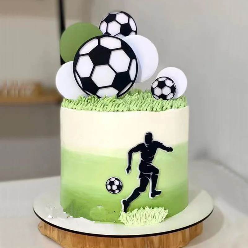1 Set Neuer Fußball-Geburtstagstorten-Dekor Cartoon-Fußball-Thema DIY Kinder-Geburtstagsparty Tortendekoration Baby-Shower – Detail 7