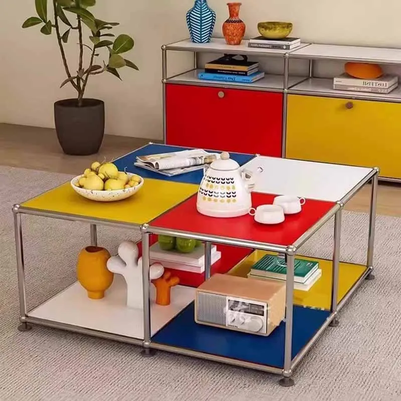Organizer Modern Coffee Table Customizable Trendy Entertainment Couple Lazy Cabinets Designer Meuble De Rangement Home Furniture