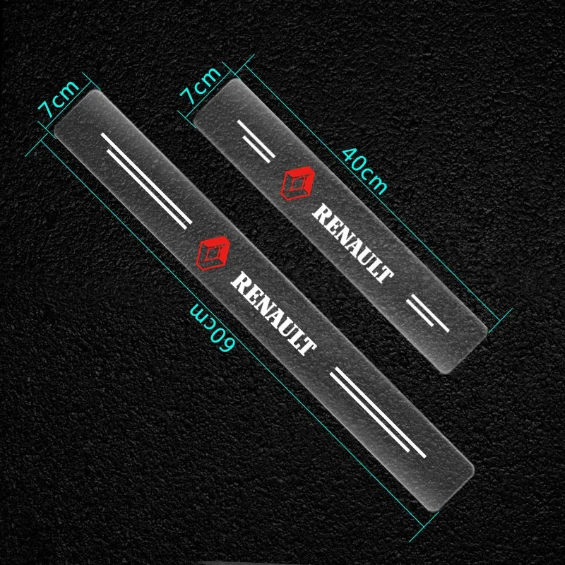 4pcs Car Scratchproof Car Threshold Transparent Sticker For Renault Sport Duster Megane 2 3 4 Fluence Logan Captur Arkana Laguna