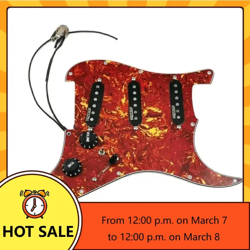 

Q-X Music Store-7 sounds Prewired Pickguard Harness Guitar Pickups Wilkinson WVS 60's Alnico5 SSS Single Coil Pickups